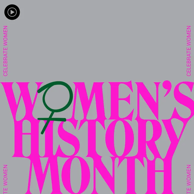 Women's History Month Graphic, maximalist, flat, vibrant