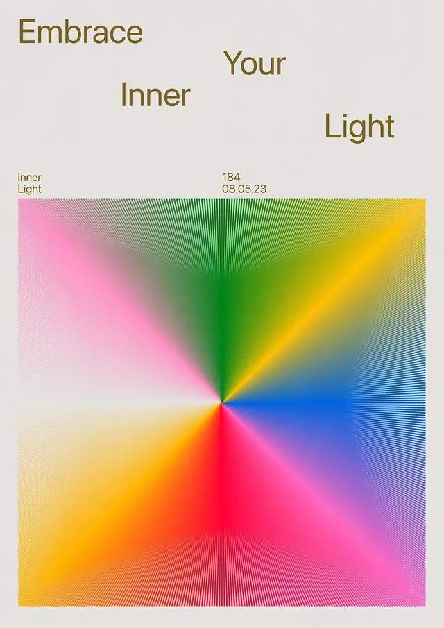 Embrace Inner Light Graphic, minimal, geometric, vibrant