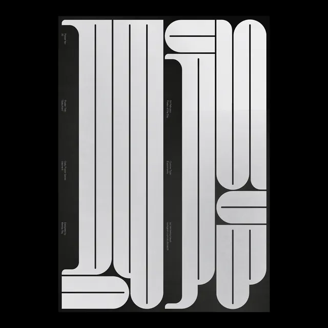 Vertical Typography Composition, brutalist, minimal, monochrome