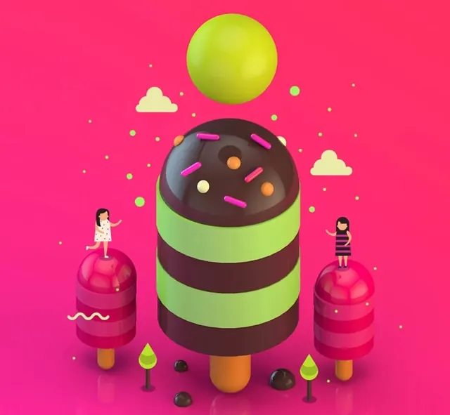 3D Stylized Dessert Illustration, 3d-render, playful, vibrant
