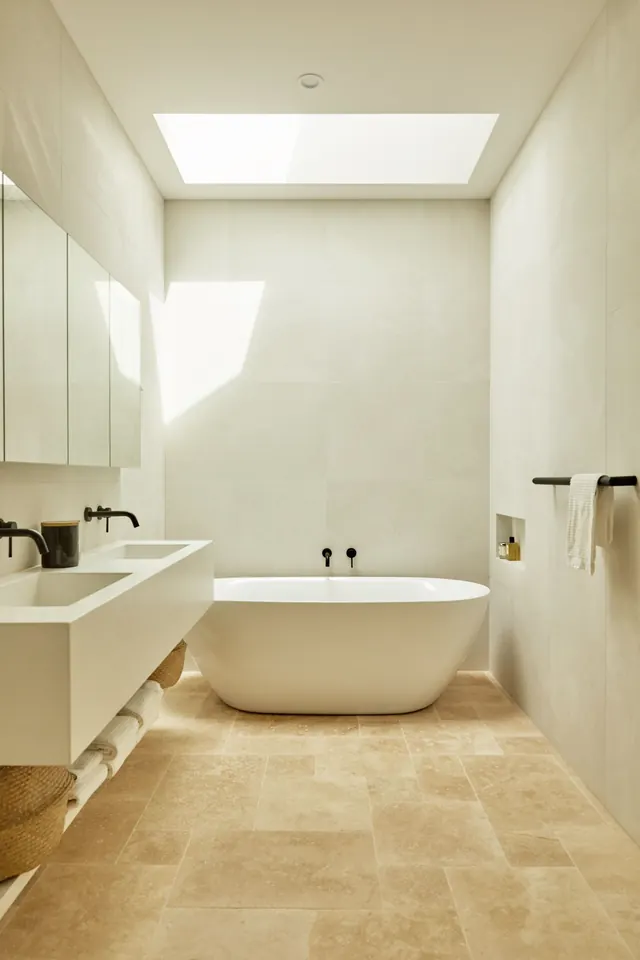 Minimalist Bathroom Interior, minimal, light-mode, light