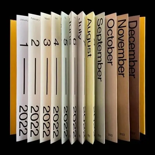 Vertical Calendar Booklets, minimal, swiss, muted