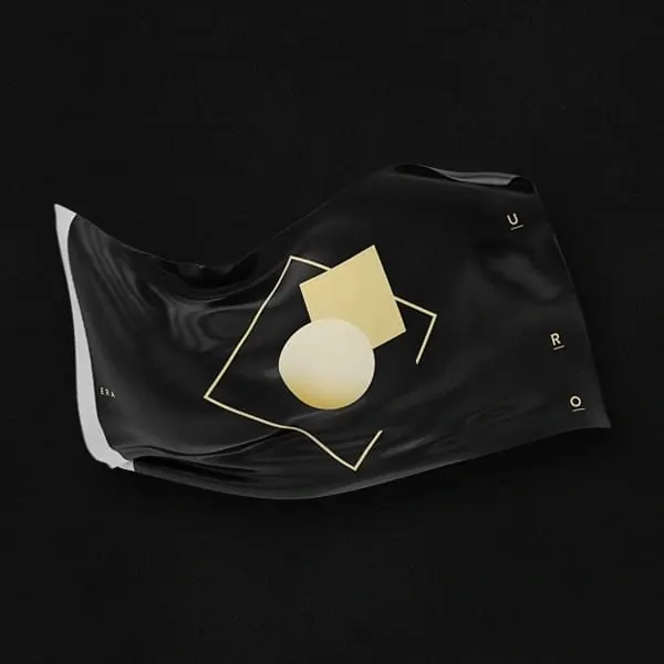 Geometric Abstract Graphic on Fabric, minimal, luxury, dark