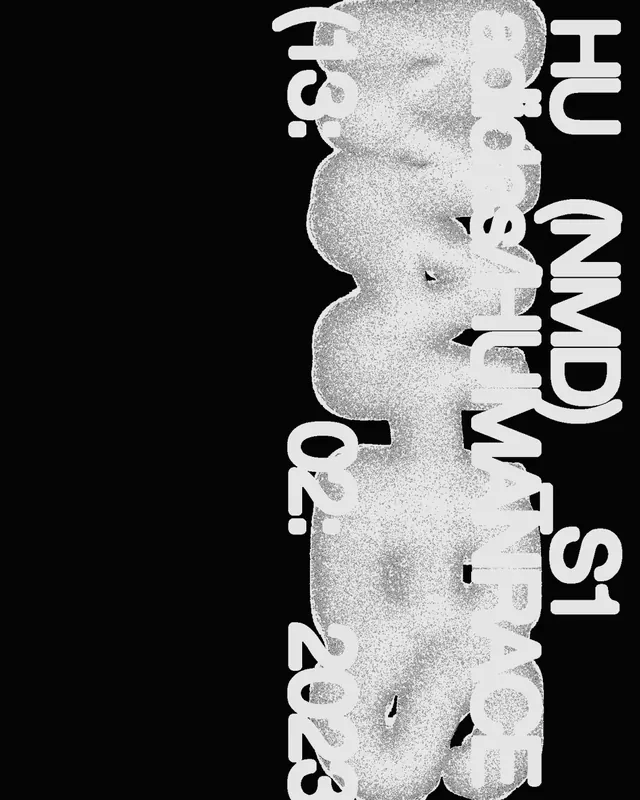 Organic sculptural forms in monochrome, abstract, 3d-render, monochrome