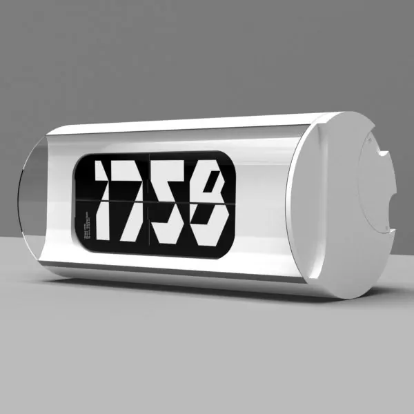 Circular 3D forms with beveled typography, 3d-render, technical, monochrome