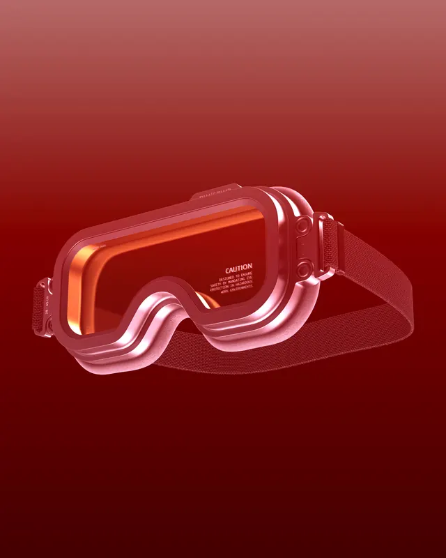 VR goggle gradient render, 3d-render, gradient-heavy, warm