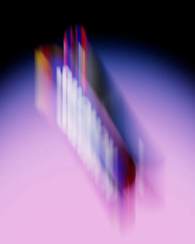 Blurred vertical color bars, gradient-heavy, abstract, dark