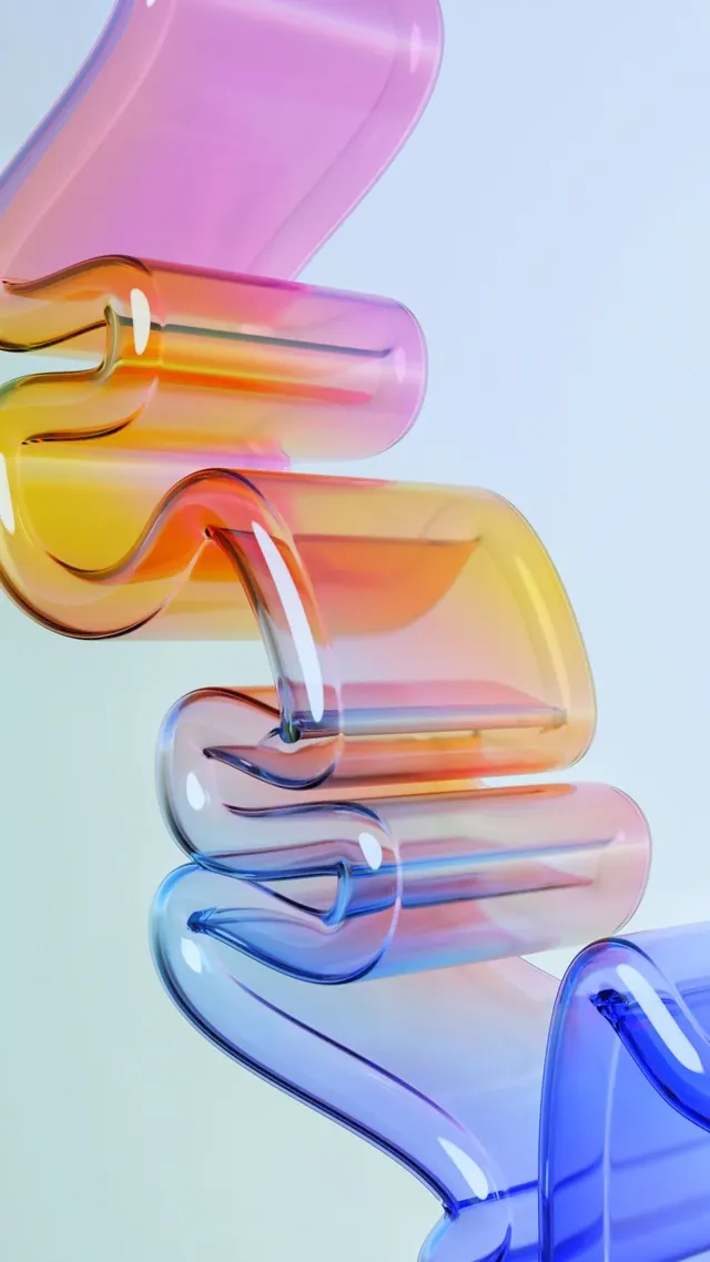 Gradient liquid glassware product photography, photographic, 3d-render, vibrant