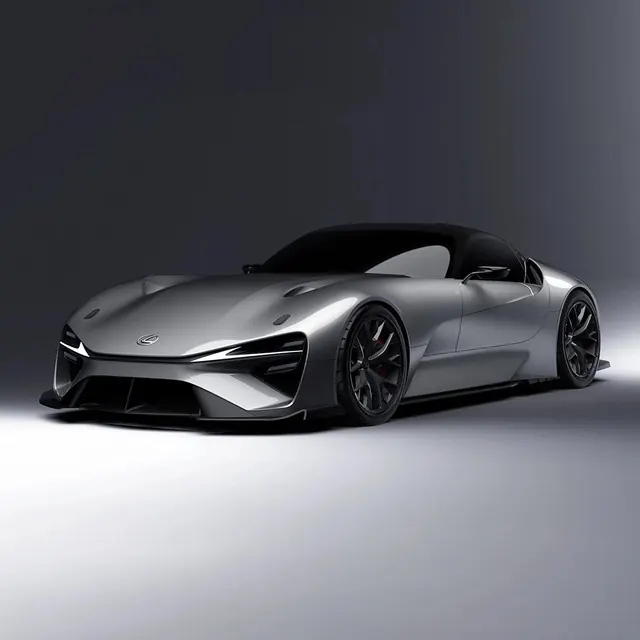 Lexus BEV Sport Concept car in silver, photographic, luxury, cool