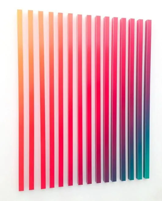 Gradient color rod composition, geometric, minimal, gradient