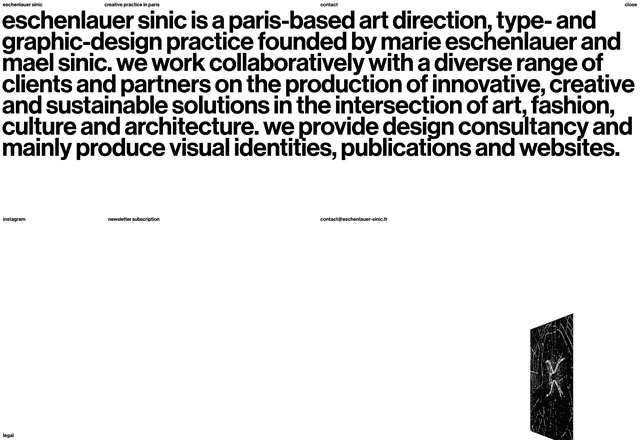 Eschenlauer Sinic about page, minimal, technical, light