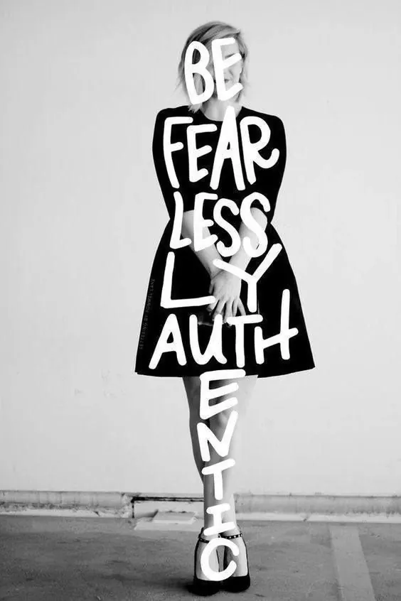 Figure with bold typographic overlay messaging, photographic, editorial, monochrome
