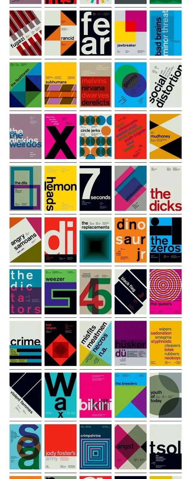 Vertical graphic design composition with vibrant accent colors, graphic-design, minimalist, high-contrast