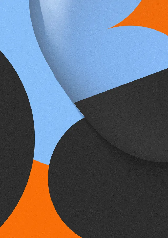Organic geometric shapes layered composition, abstract, geometric, cool