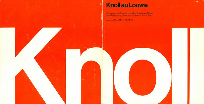 Knoll au Louvre exhibition catalog cover, 1972, editorial, swiss, vibrant