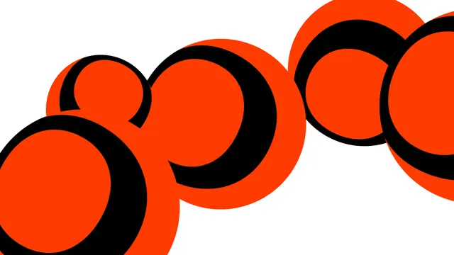 Orange and black abstract circles, abstract, geometric, vibrant