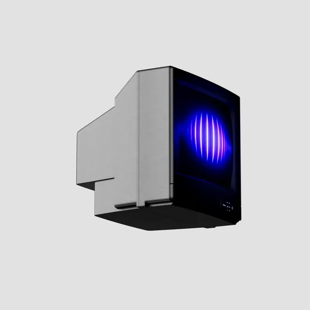 Retro CRT TV 3D Render, retro, y2k, dark