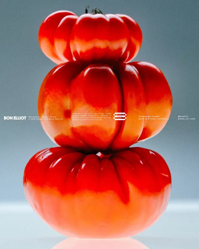 Bon Elliot Red Bell Pepper Skincare Product, photographic, 3d-render, vibrant