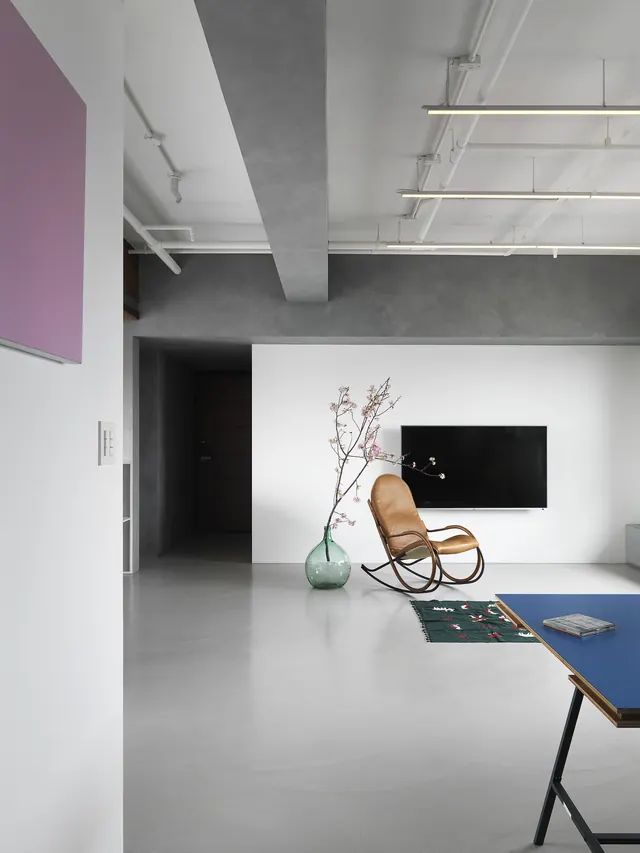 Minimalist Apartment, monochrome, photographic, dark
