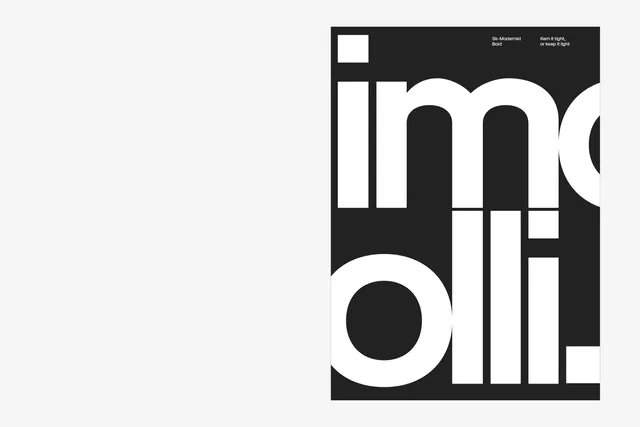 Geometric sans-serif display typeface specimen, minimal, geometric, monochrome