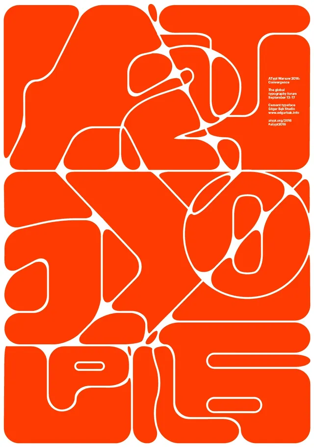 Organic rounded shapes in vibrant orange, abstract, geometric, vibrant