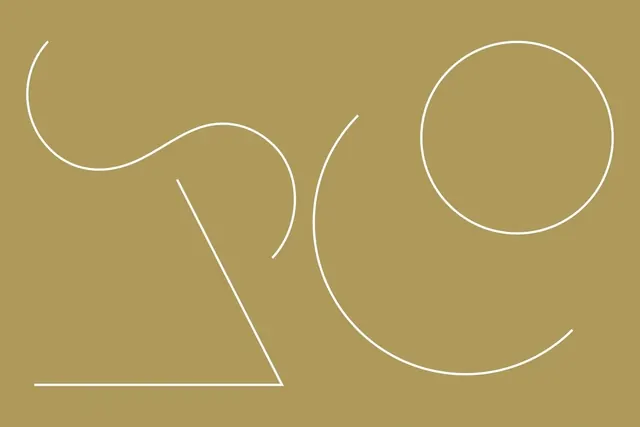 Abstract line art shapes on warm background, minimal, geometric, warm
