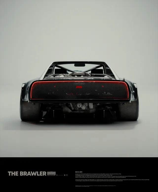 The Brawler automotive CGI render, 3d-render, technical, monochrome