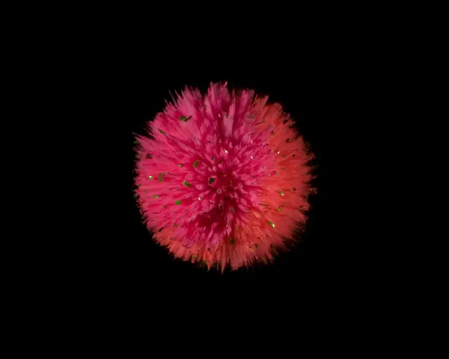 Spherical burst particle illustration, 3d-render, abstract, dark