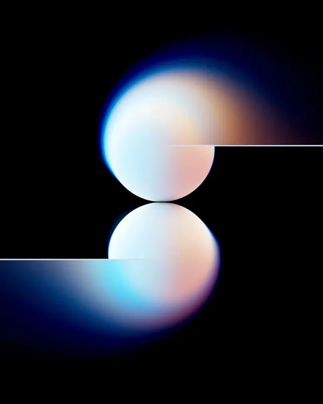 Luminous gradient spheres with glowing light, 3d-render, gradient-heavy, gradient