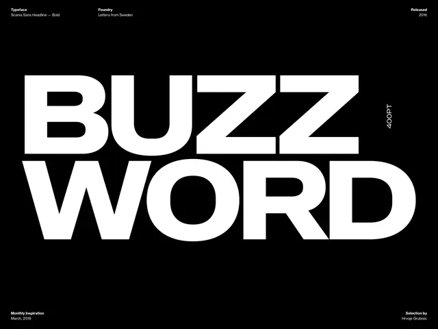 Bold monochrome typography specimen, minimal, monochrome, monochrome