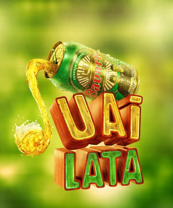 Uai Lata golden slot machine 3D render, 3d-render, playful, vibrant