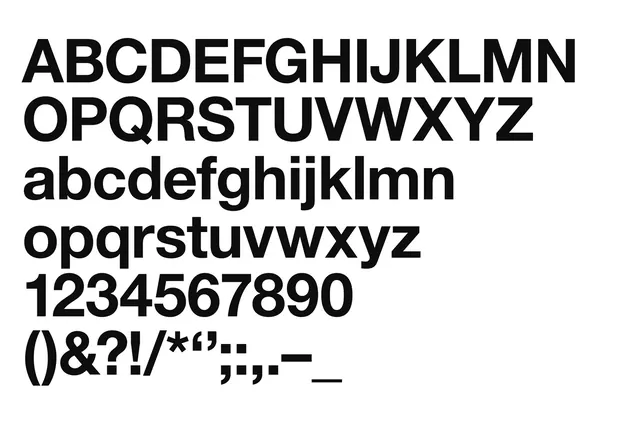 Sans-serif typeface specimen, technical, geometric, dark