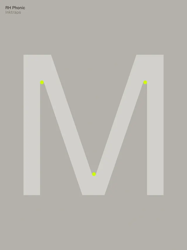 RH Phonic kinetic typography design, technical, geometric, monochrome