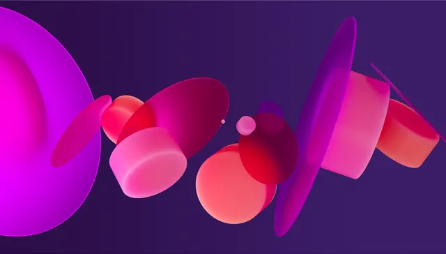 Abstract 3D cylinders composition, 3d-render, abstract, vibrant