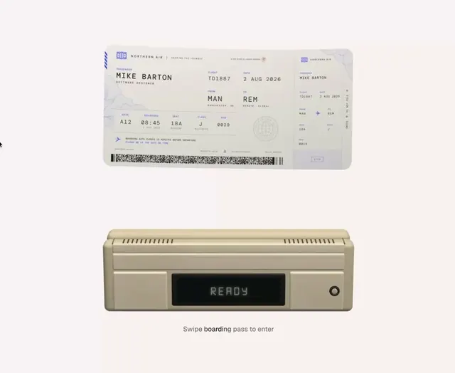 Boarding Pass Scanner, retro, monochrome
