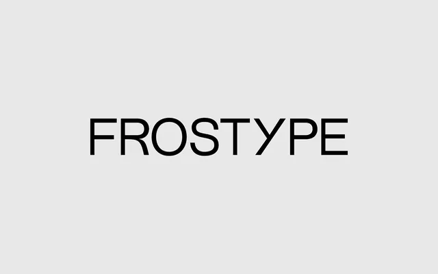 FROSTYPE typeface specimen, minimal, monochrome, monochrome