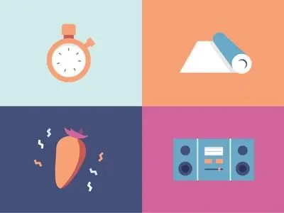 Four-Quadrant Flat Illustration Grid