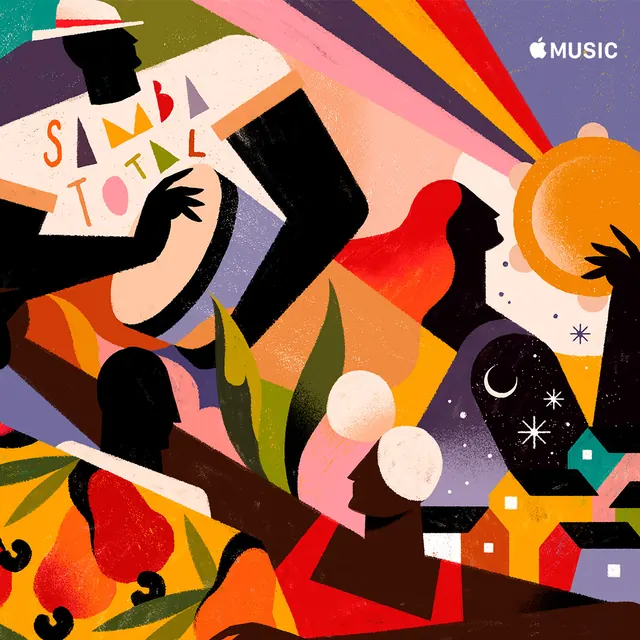 Apple Music colorful illustrated campaign, illustrated, playful, vibrant