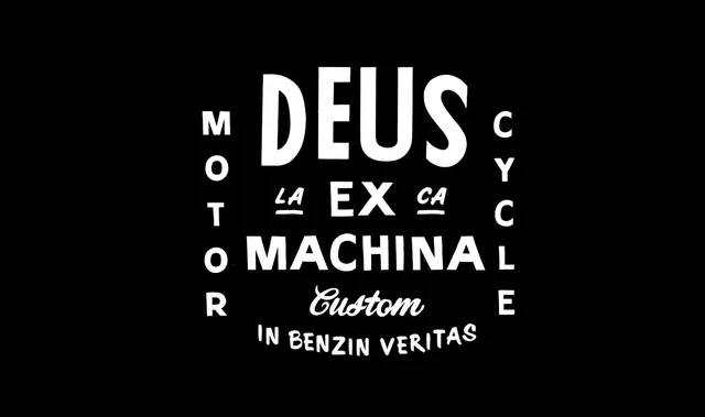 Deus Ex Machina logotype composition, minimalist, monochrome, monochrome