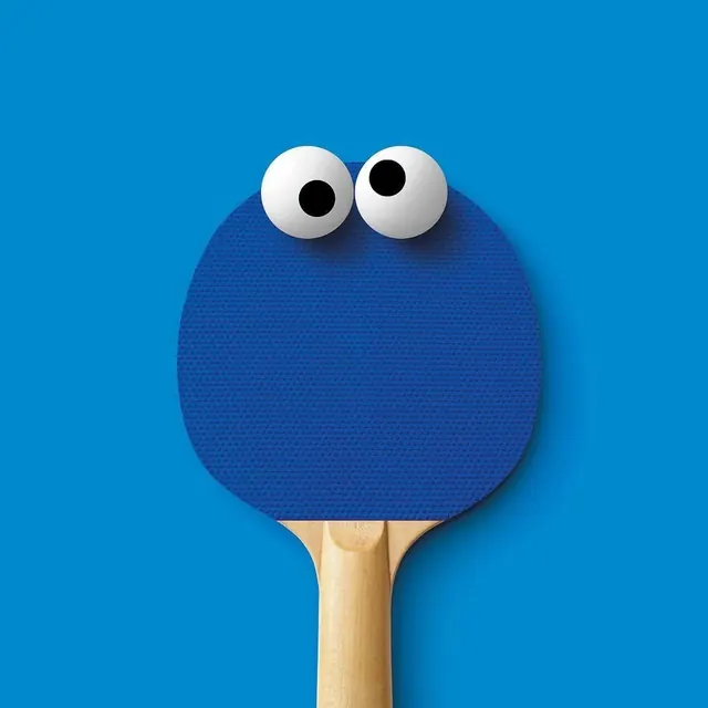 Playful ping pong paddle illustration, illustrated, 3d-render, vibrant