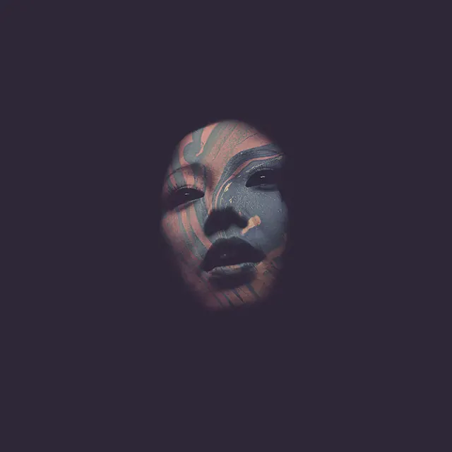Dark shapes abstract face illustration, abstract, illustrated, dark