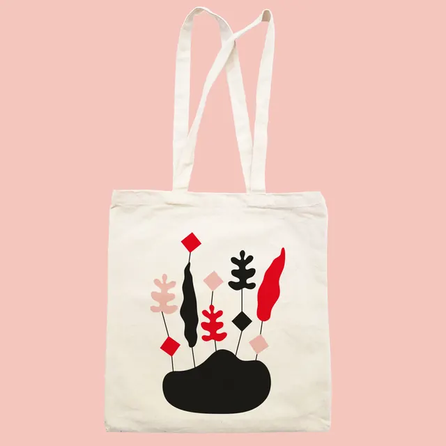 Magic plants tote bag design, illustrated, minimal, pastel