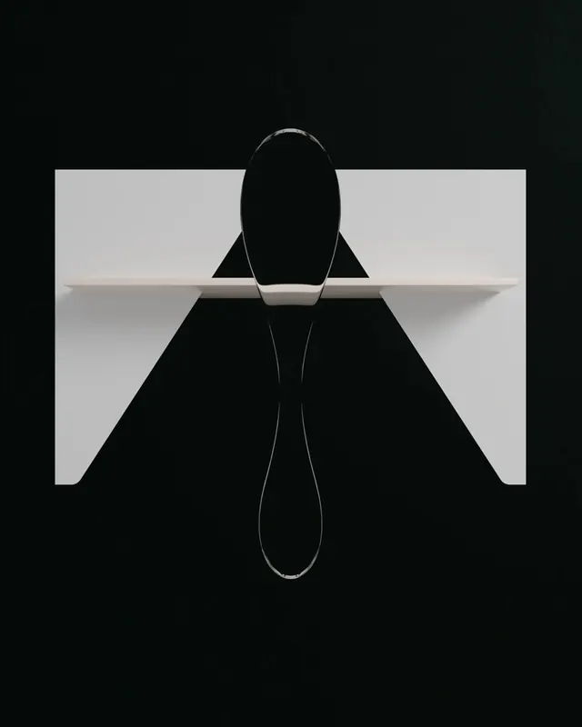 Minimalist abstract figure with geometric overlay, abstract, geometric, dark