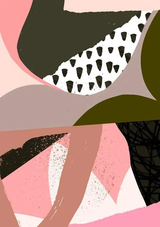 Organic shapes illustration with warm palette, illustrated, organic, warm