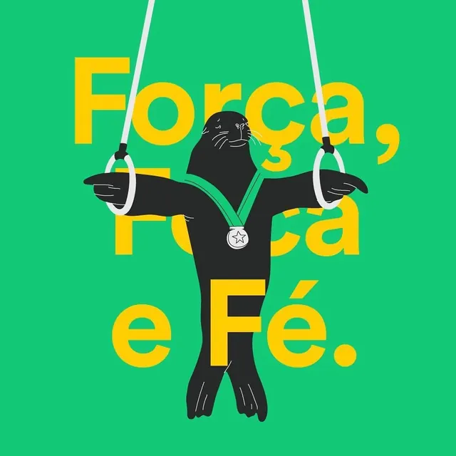 Força, Força e Fé Graphic, playful, flat, vibrant