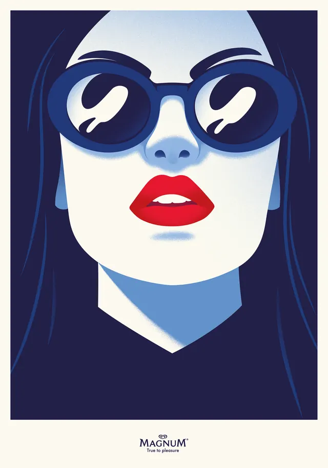 Stylized Portrait Illustration, flat, minimal, high-contrast