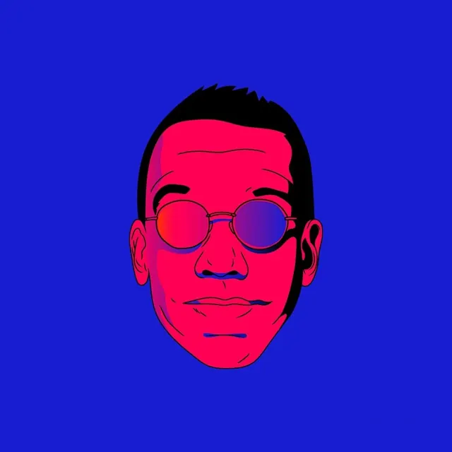 High-Contrast Portrait Illustration, neo-brutalist, flat, vibrant