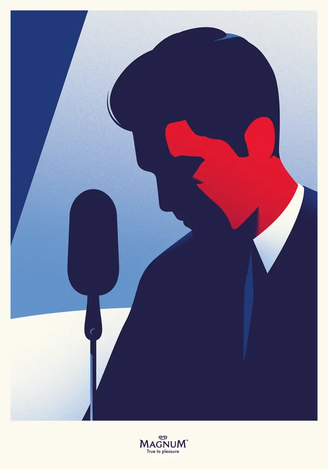 Stylized Portrait Illustration, minimal, flat, high-contrast