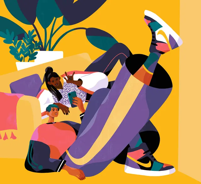Abstract Character Illustration, playful, abstract, vibrant