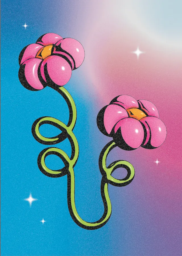 Retro playful illustration, retro, playful, pastel